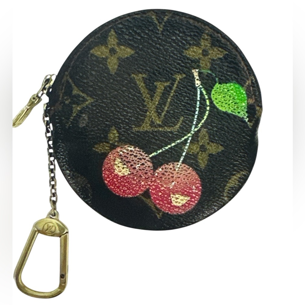 Authentic LOUIS VUITTON Monogram Cherry Porte Monnaie Ron Coin Purse